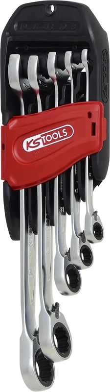 KS Tools 503.5905 Ratchetcombination Wrench Set (5 Pieces) Revwith Ratchet Function On Open Side