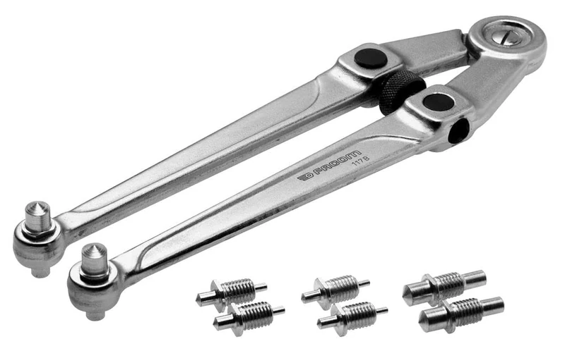 Facom 117.B Adjustable Pin Wrench Spanner with Hooks
