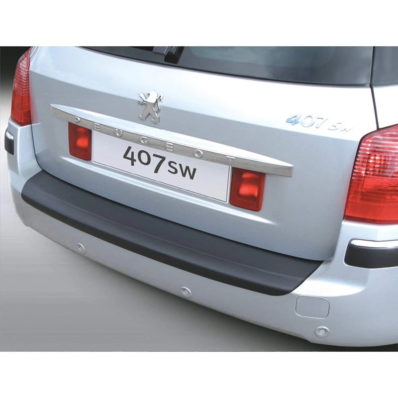 RGM ABS Rear bumper protector compatible with Peugeot 407 SW -2009 Black