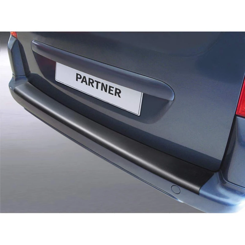 RGM ABS Rear bumper protector compatible with Peugeot Partner 2008- (for painted bumpers) Black