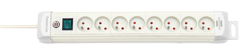 Brennenstuhl Premium Plus 8 Sockets with Switch Extension Cable 3 m, White, 1156221068