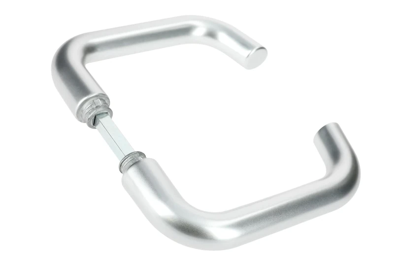 Vachette BERCY Door Handle Set of Crutches (No Plate) for Doors Thickness 30 to 48 mm Corrosion Resistant Aluminium Square 7 mm Silver Finish