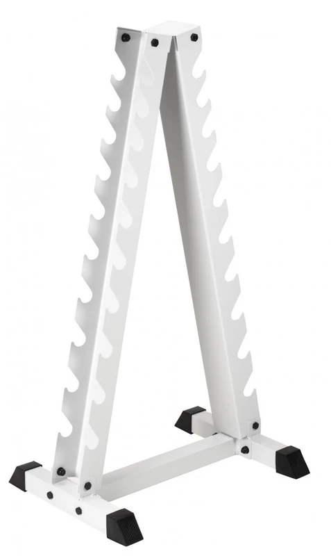 Trendy Sport Chrome Dumbbell Pyramid - A-Frame Stand for 10 Pairs of Dumbbells, White, Modern, Metal