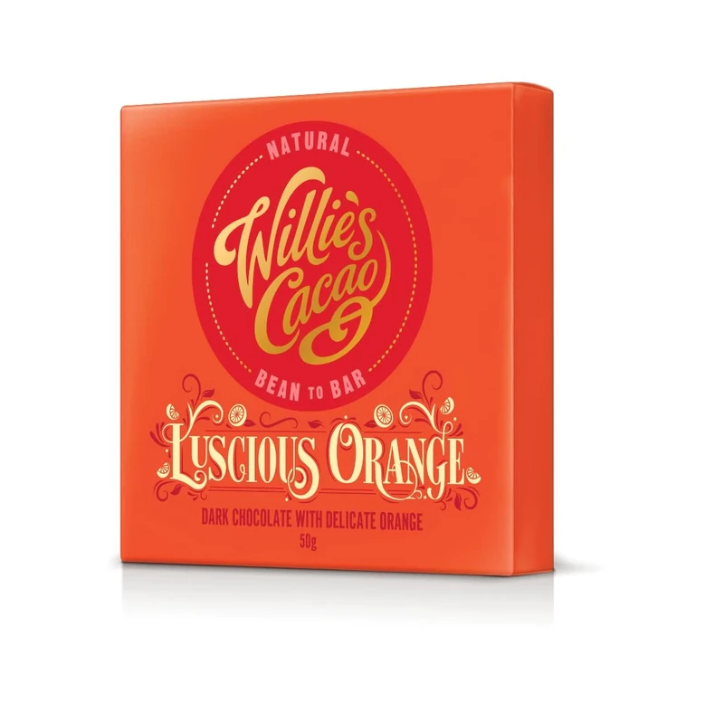 Willie's Cacao - Luscious Orange 65% Dark Chocolate bar - 50g - Vegan - Artisan made