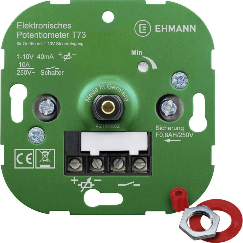 EHMANN 7300 x 0000 Electronic Potentiometer 230 V 50 Hz Control Current: Max. 40 mA for dimming lights with electronic ballasts (EVG) or devices with control voltage (1-10 V) - Image 1