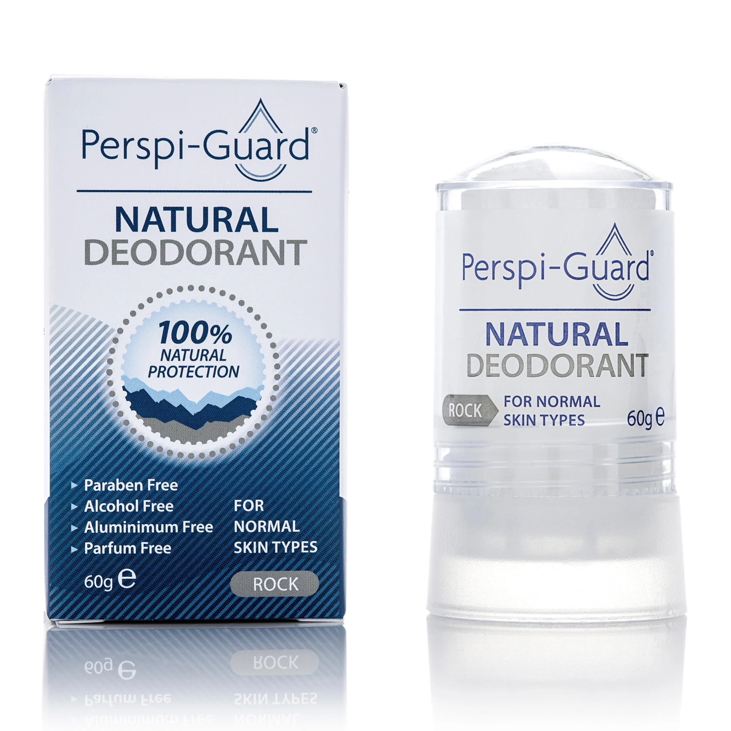 Perspi-Guard 100% Natural Deodorant for Women & Men, Vegan, Aluminium Free Deodorant Stick Made from Tawas Crystals for Sweat & Odour Protection, 60 g
