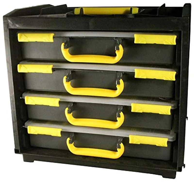 Duratool D01933 Assortment Storage Case Set – 4‑Piece System with Removable Inserts, Impact‑Resistant Plastic - Image 1