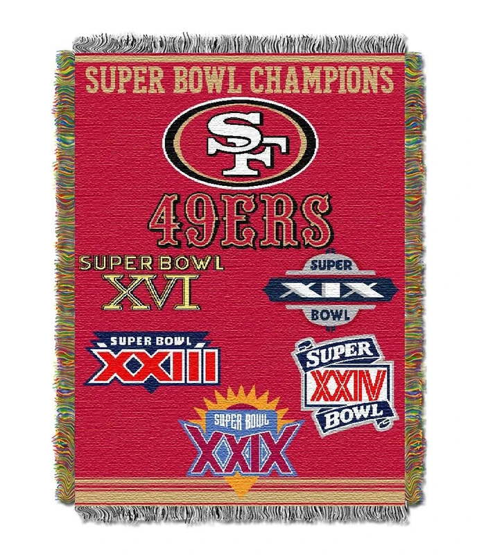 Northwest NFL San Francisco 49ers Commemorative Woven Tapestry Throw, 48" x 60", Red