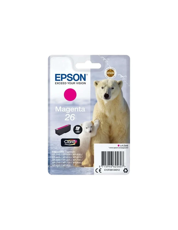Epson 26 Polar Bear Magenta Genuine, Claria Premium Ink Cartridge