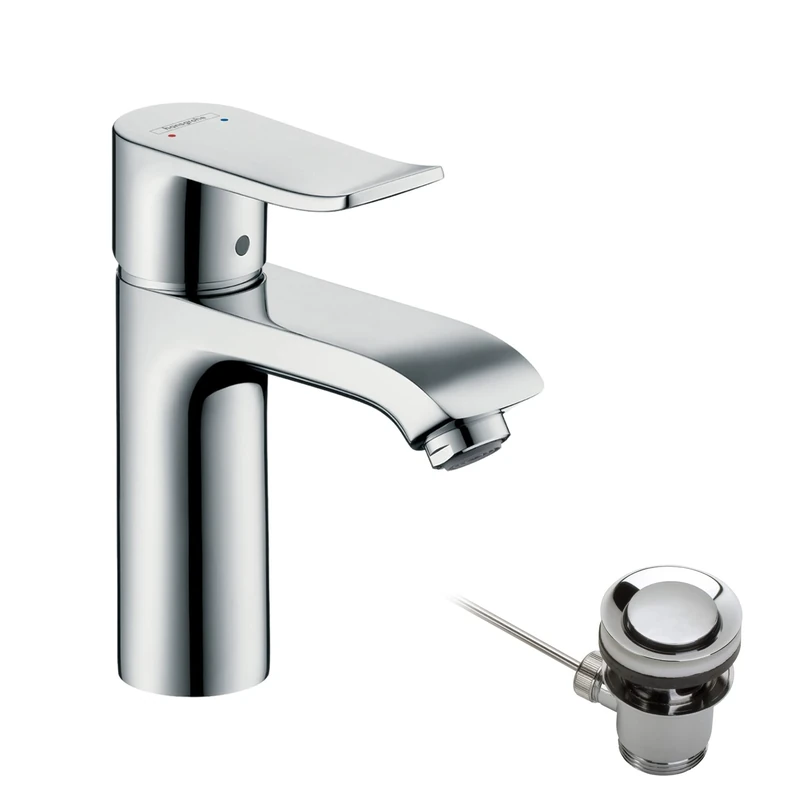 hansgrohe Metris Basin Mixer Tap 110 with pop-up waste, chrome, 31080000