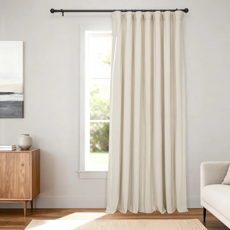 HPD Signature Velvet Blackout Curtains - 84 Inch Ivory Panel - Image 1