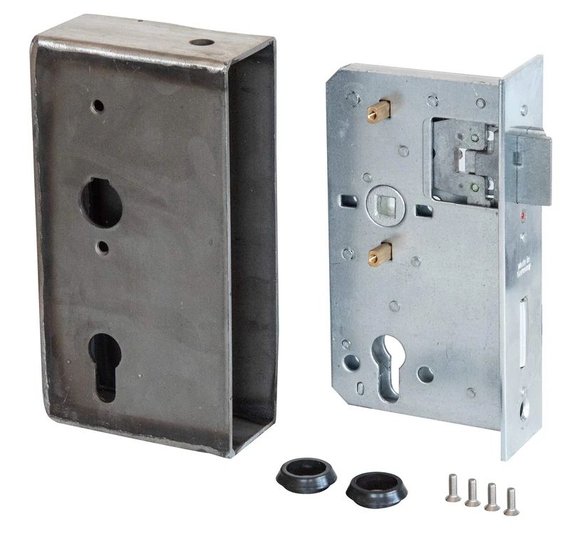 Gah-Alberts 412050 Lock Casing Raw Steel with Galvanised Lock Backset 65 mm Spacing 72 mm Depth 50 mm