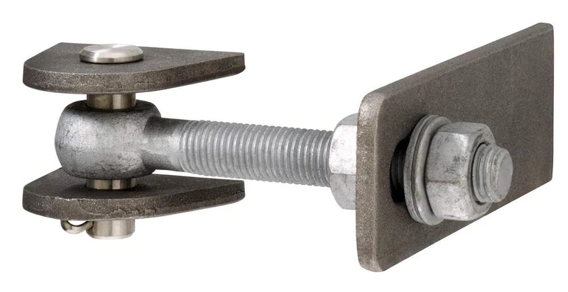 Gah-Alberts 417833 Gate Hinge for 180° Opening Short Form with Screws Hot-Dip Galvanised Bolts for Welding M24