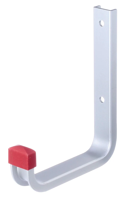 Alberts 856809 Wall Hooks | Available in Different Designs | Angled | Aluminium | Depth 115 mm | Height 140 mm | Set of 10