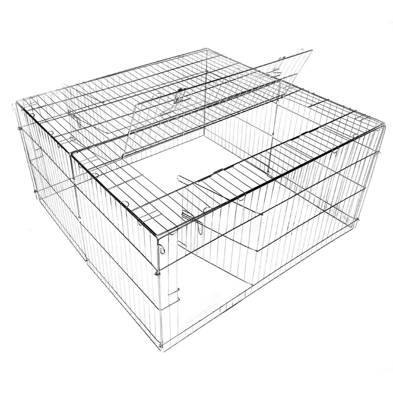 Walter Harrison Sandford - Square Small Animal/Chicken Run Cage, Enclosure for Rabbits, Hamsters, Guinea Pigs - 120x120x60cm