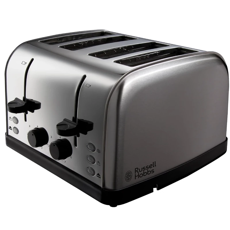 Russell Hobbs 18790 Futura 4-Slice Toaster, 1500 W, Stainless Steel Silver, Four Slice
