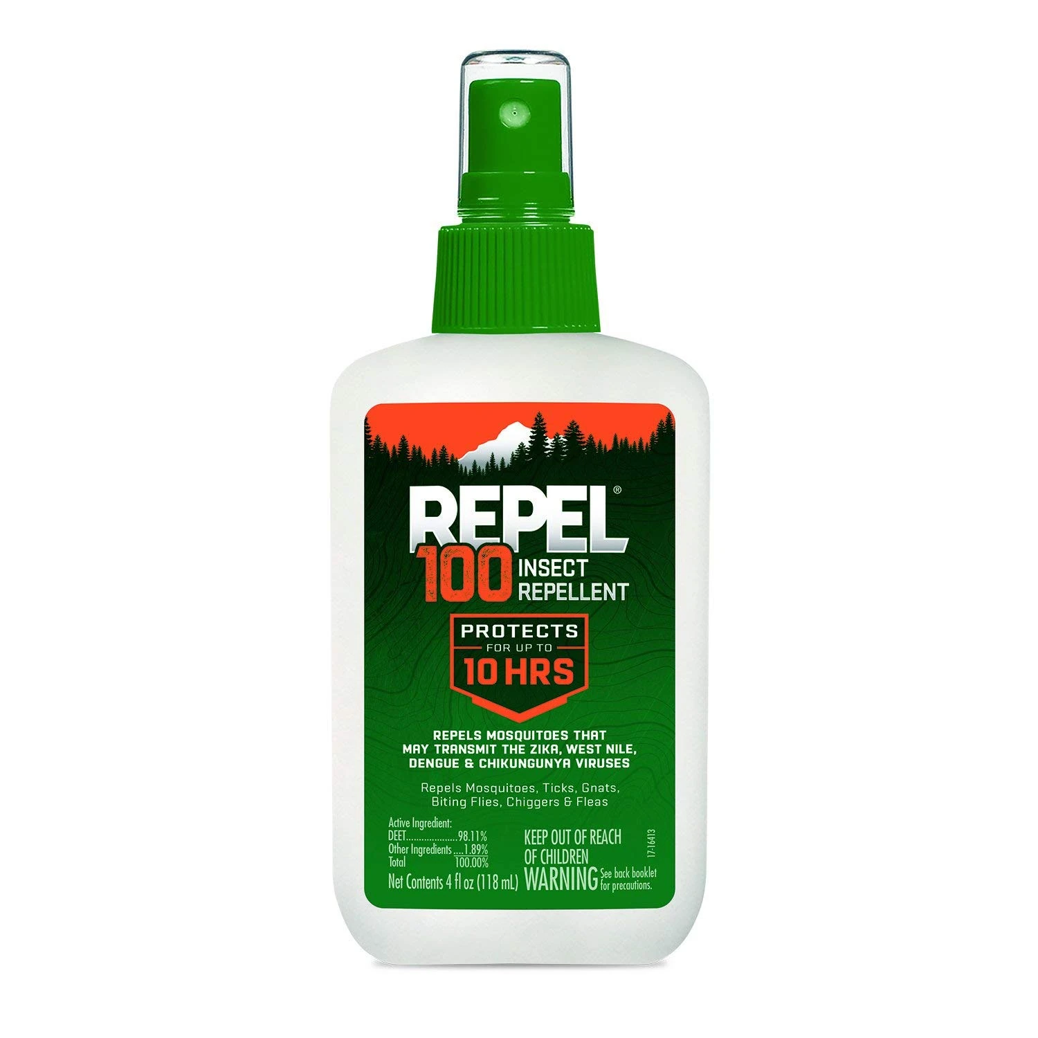 Repel 100 Insect Repellent, Mosquitos, Ticks and Gnats, For Severe Conditions, Protects For Up To 10 Hours, 98% DEET (Pump Spray), 4 Fl Oz (Pack of 6)