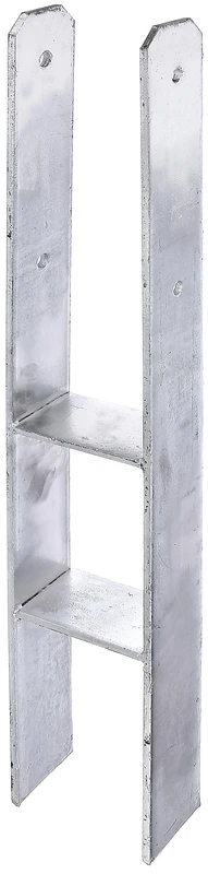 GAH-Alberts 213800 H-Post Base Hot-dip Galvanised, Total Height: 800 mm, Material Thickness: 8 mm lichte Breite: 121 mm