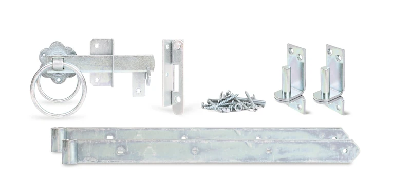 Gah-Alberts 206505 Hinge Set for Single-Gate Wooden Picket Fences Galvanised