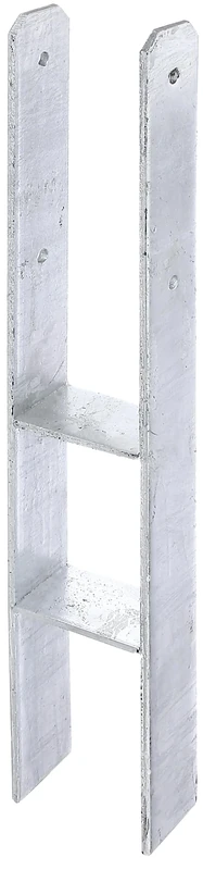 GAH-Alberts 213800 H-Post Base Hot-dip Galvanised, Total Height: 800 mm, Material Thickness: 8 mm lichte Breite: 116 mm