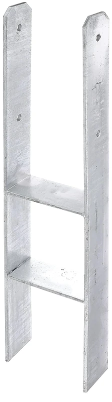 GAH-Alberts 213800 H-Post Base Hot-dip Galvanised, Total Height: 800 mm, Material Thickness: 8 mm lichte Breite: 161 mm