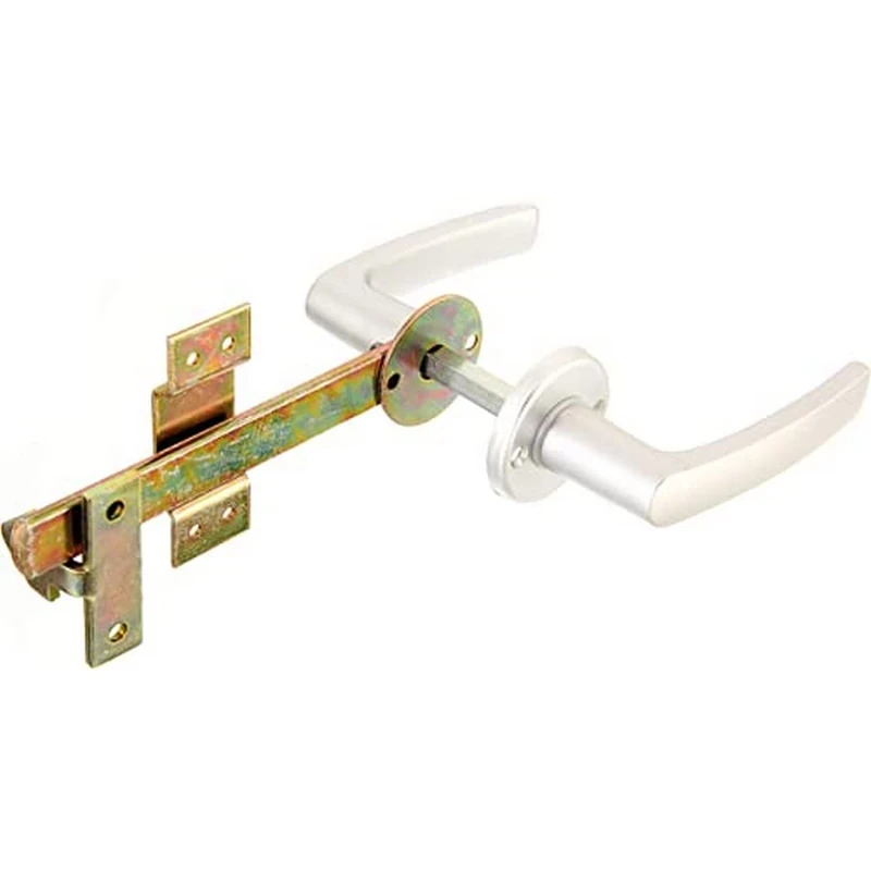 Alberts 213565 Wattle Fence Single gate Latch | Handle and Rosette Made of Aluminium | electrogalvanised Yellow | Total Length 170 mm