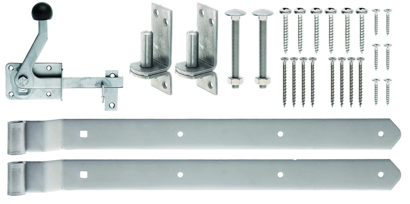 Gah-Alberts 361495 Hinge Set for Single-Gate Wooden Lattice Fences Stainless Steel
