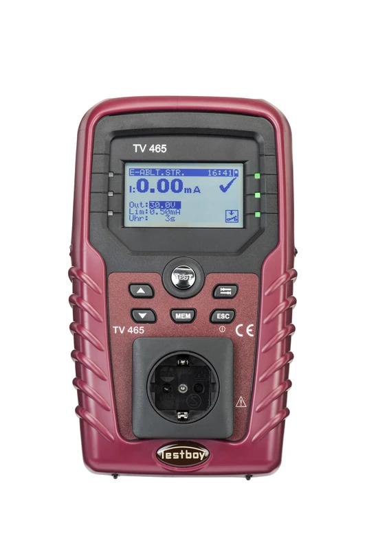 Testboy TV 465 device tester according to DIN VDE 0701-0702, electrician's tool (integrated compensation module, mains-independent, menu-driven help function, without memory function), red/black