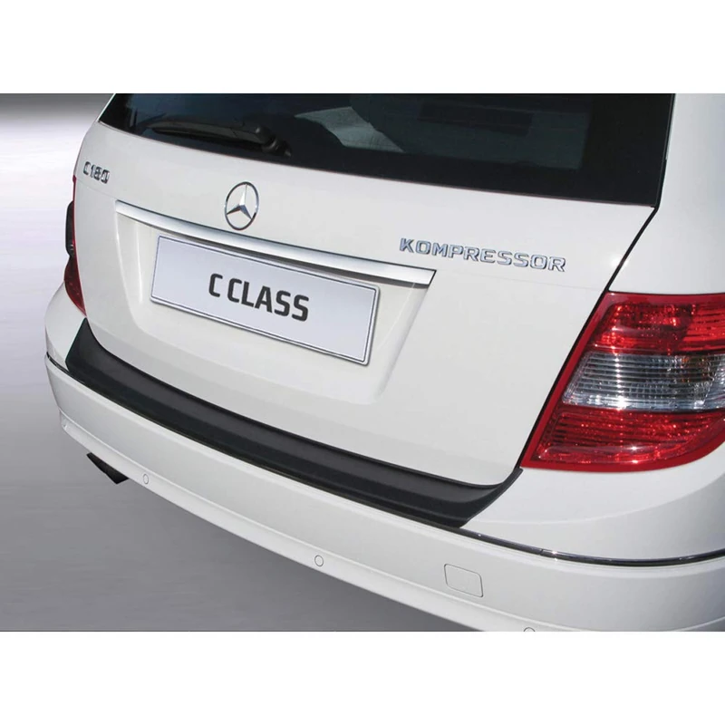 RGM ABS Rear bumper protector compatible with Mercedes C-Class W204 Kombi 2007-2011 (excl. AMG) Black
