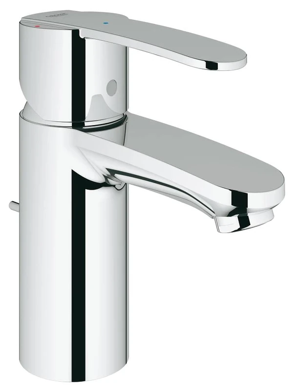 GROHE QUICKFIX Wave Cosmopolitan – Basin Mixer Tap with Pop-Up Waste Set (Metal Lever, Energy Saving via Cold Start, 35 mm Ceramic Cartridge, Tails 3/8 Inch, Easy to Fit), Size 155mm, Chrome, 23231000 - Image 1