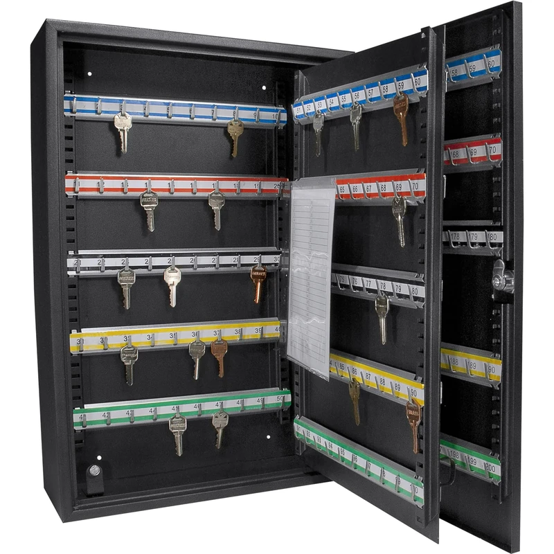 BARSKA AX11824 Key Lock 200 Position Adjustable Key Cabinet Lock Box Black,Medium