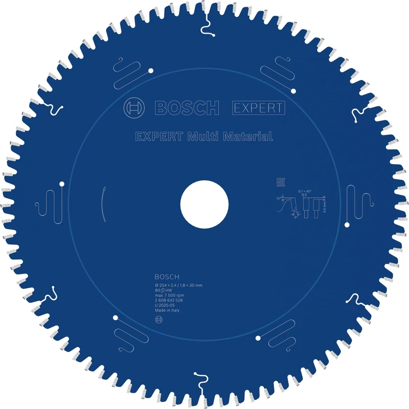 Bosch Professional Expert for Multi Material Circular Saw Blade (254 x 30 x 2.4 mm, 80 Teeth; Accessories for Circular Saw)