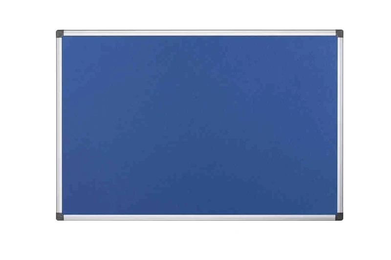 Bi-Office Notice Board Maya, Blue Felt, Aluminium Frame, 240 x 120 cm