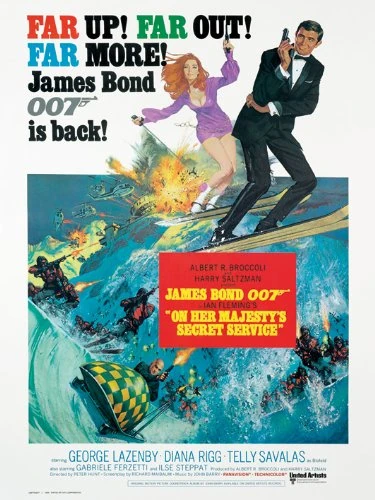 James Bond "On Her Majesty's Secret Service Canvas Print, Multi-Colour, 60 x 80 cm