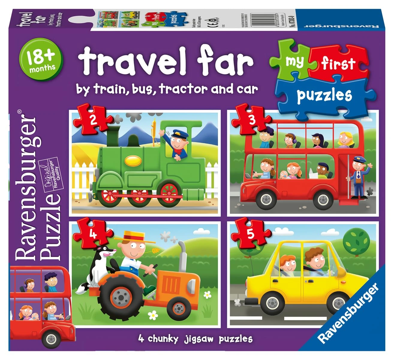 Ravensburger Travel Far My First Jigsaw Puzzles for Kids Age 18 Months and Up - 2, 3, 4 & 5 Piecees - Educational Toys for Toddlers