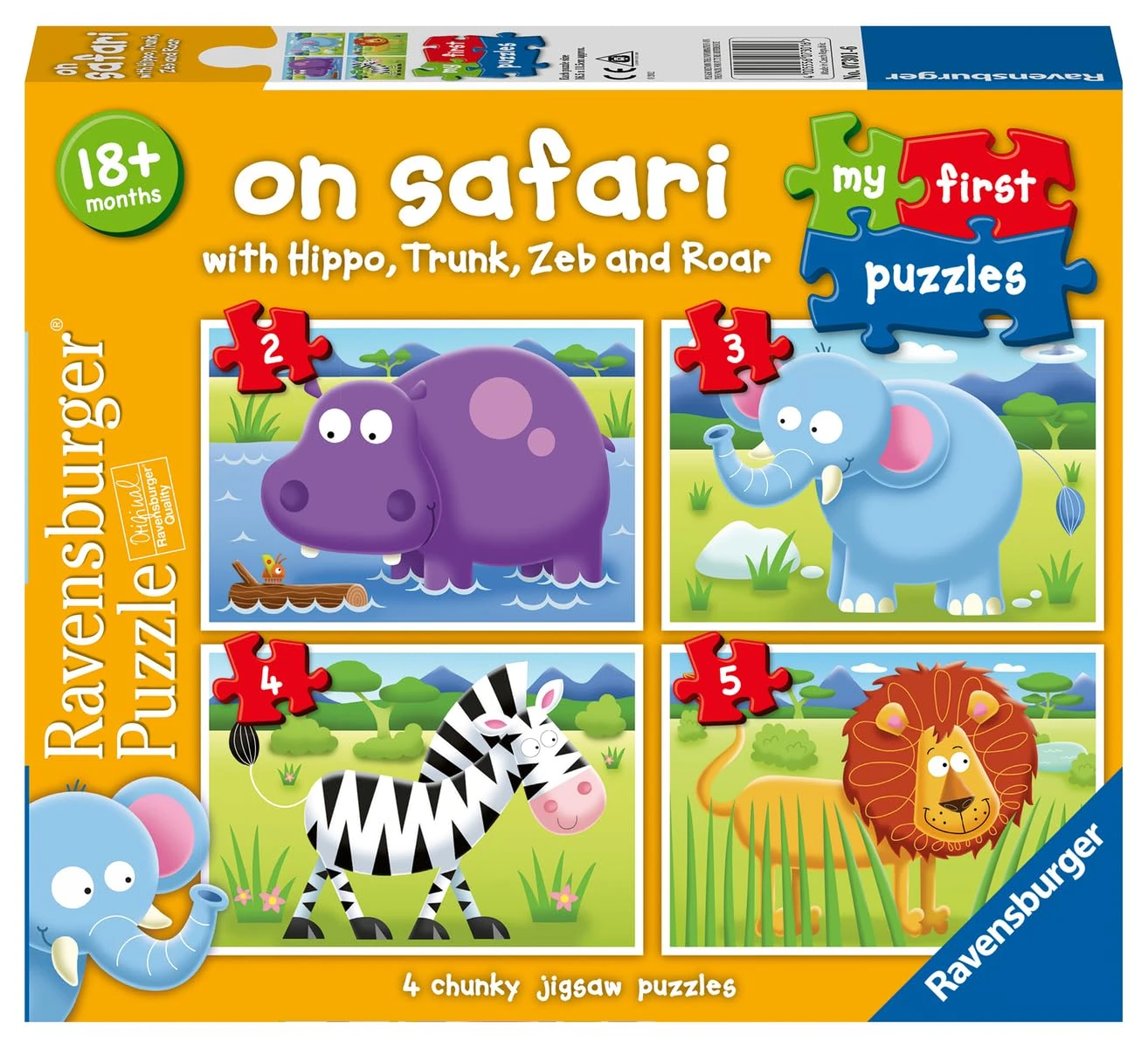 Ravensburger On Safari My First Jigsaw Puzzles (2, 3, 4 and 5 Piece) Educational Toys for Toddlers Age 18 Months and Up