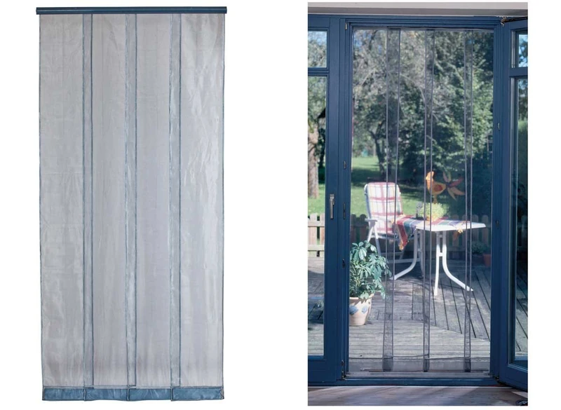 MOREL Mosquito Grey Door and Mosquito Net Curtains