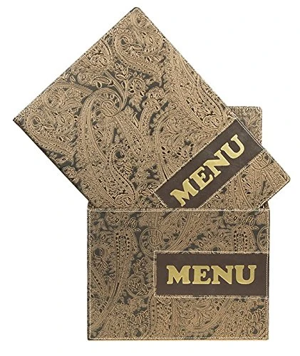 Securit Design Range Menu Box with 10 A4 Menu Cards with1 Double Insert Paisley