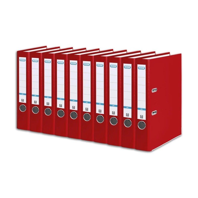 Elba Smart Pro Lever Arch File A4, Wide Removable Spine Label, 100202154 red