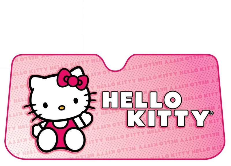 Plasticolor 003681R01 Hello Kitty Sanrio Accordion Style Car Truck SUV Front Windshield Sunshade, 27" X 58" - Image 1