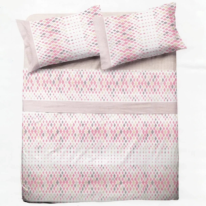 Novia Porto Cotton Single Bed Sheet Set - Pink