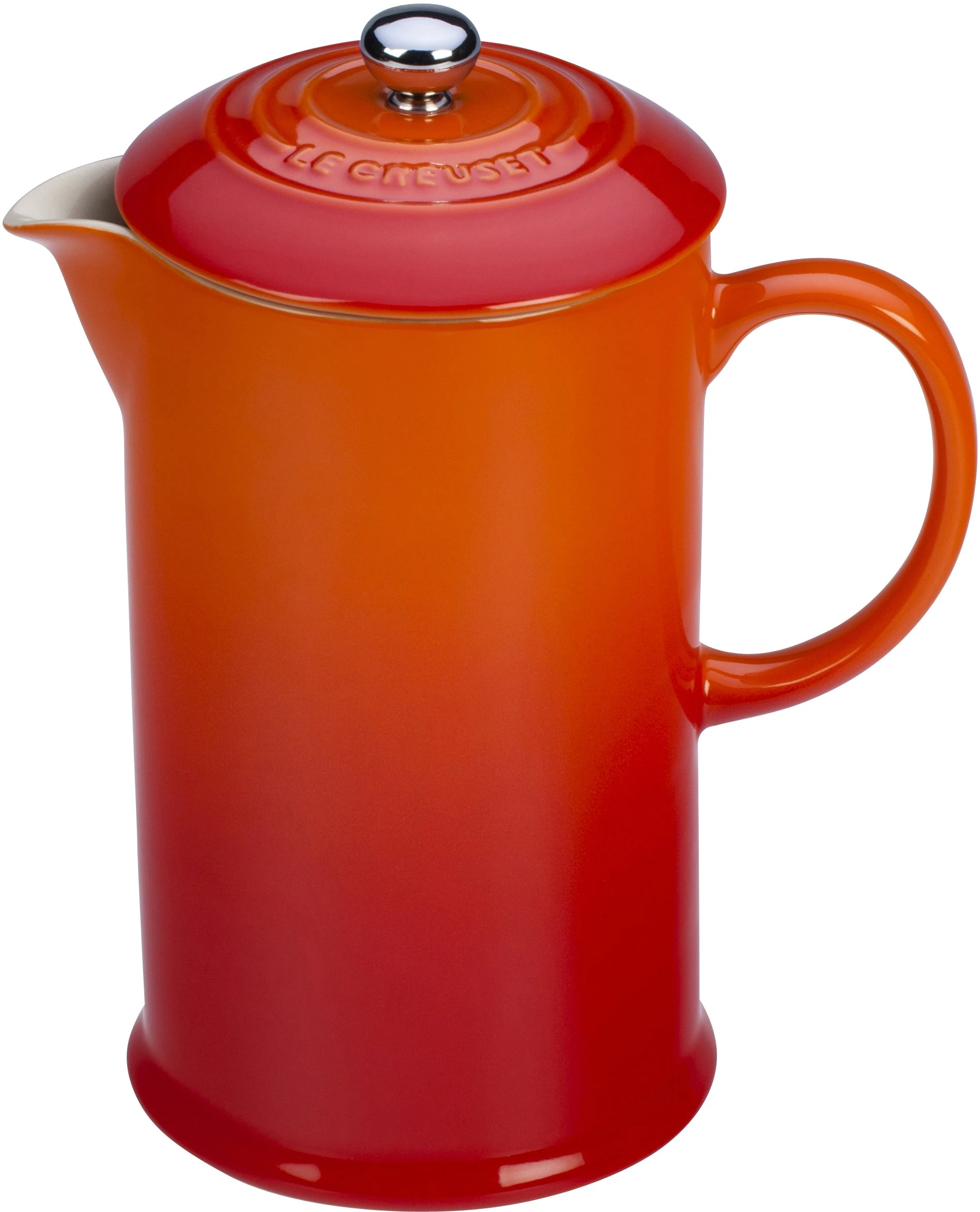 Le Creuset Stoneware 800ml French Press, Flame-(Volcanic)