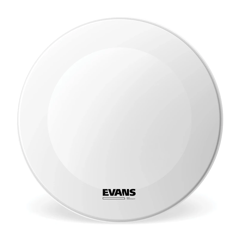 Evans EQ3 20 inch Resonant Coated Bass Drum Head with No Port - White