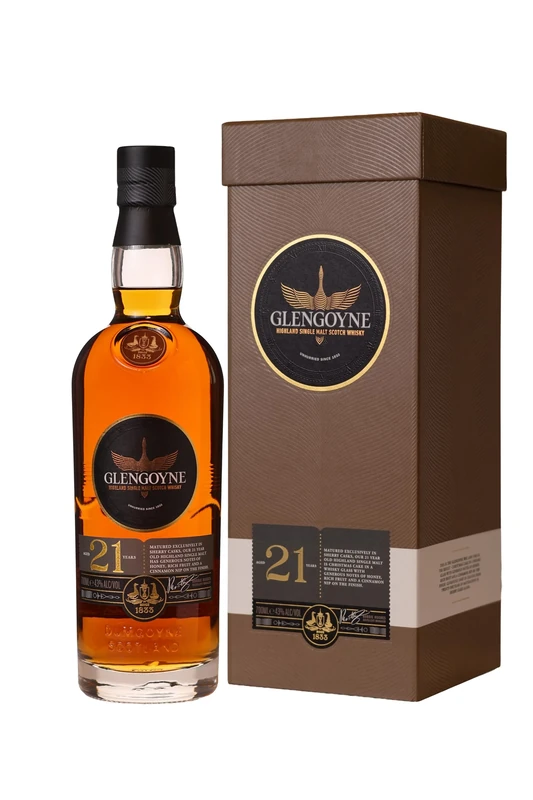 Glengoyne 21 Year Old | Highland Single Malt Scotch Whisky | 70cl 43% ABV | Award-Winning Whisky Distilled Slowly and Matured in Sherry Casks for Fruity Flavour | Ideal for Gifting