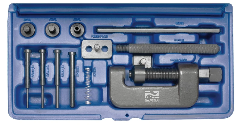 SW-Stahl 10590L Chain Separator and Riveting Tool Set for Motorcycle Chain Lock Tool Complete Set for Motorcycle Chains - Image 1