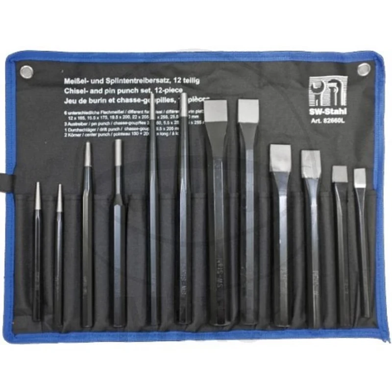 SW-Stahl splin- tentreibersatz and Chisel Set 12 Piece in Case 82660L tétrone