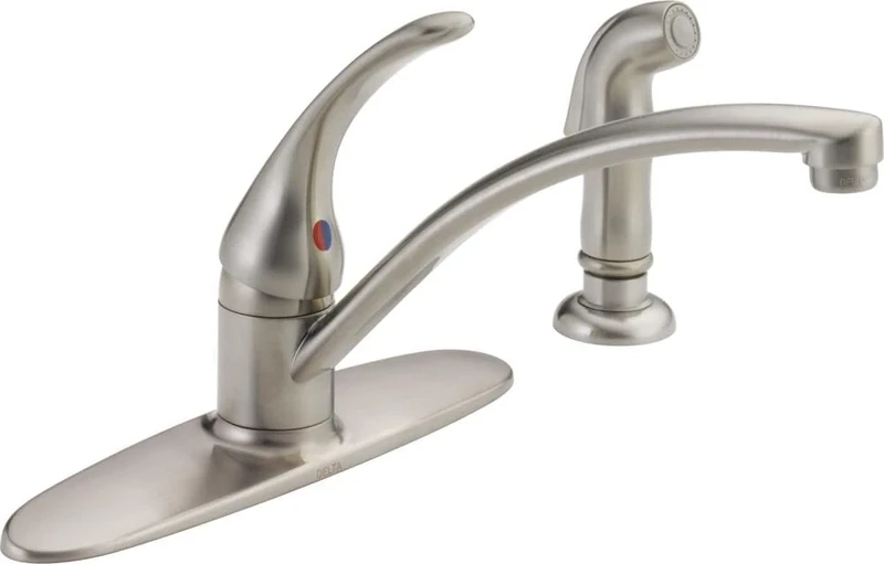 Delta Faucet B4410LF-SS Foundations Core-B Single Handle Kitchen Faucet with Spray, Stainless