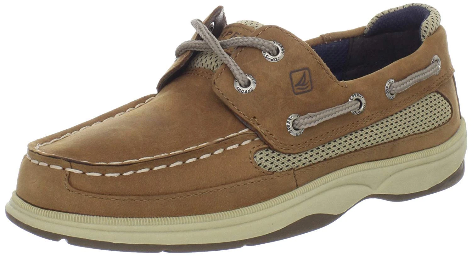 Sperry Lanyard Boat Shoe (Little Kid/Big Kid),Dark Tan/Navy,1.5 M US Little Kid