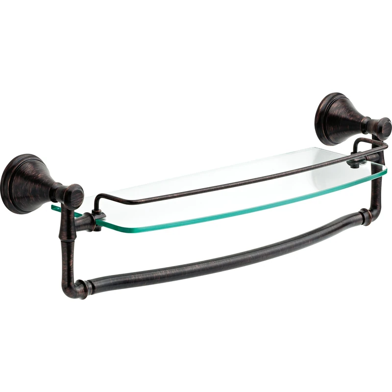 Delta Faucet 79710-RB Cassidy 18" Glass Bathroom Accessory with Towel Rail SpotShield Venetian Bronze