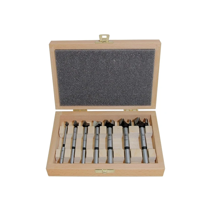 Fisch FSA-197058 1/4-Inch-1-Inch Diameter Wave Cutter Forstner Bit In Wooden Box, 7-Piece